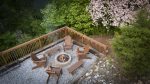 Bird`s eye view of firepit